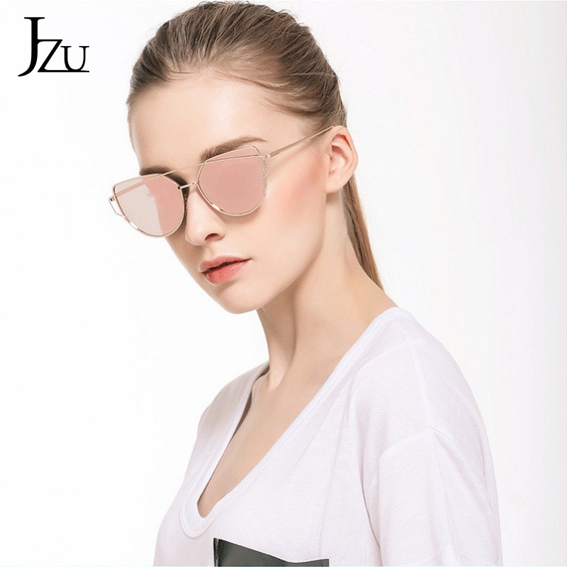 JZU-Cat-eye-Brand-Sunglasses-Women-Designer-Mirror-Flat-Rose-Gold-Vintage-Metal-Reflective-sunglasses-women-3