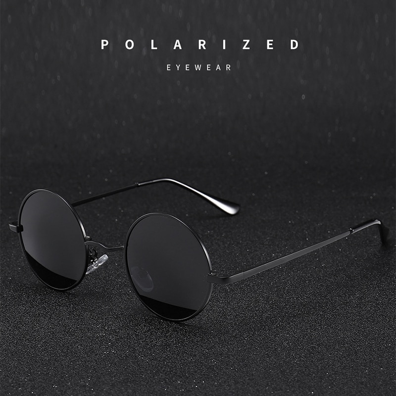 Retro-Classic-Vintage-Round-Polarized-Sunglasses-Men-Brand-Designer-Sun-Glasses-Women-Metal-Frame-Black-lens-3